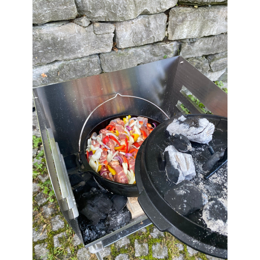 Gast Grill- und Feuertisch aus Edelstahl 49 x 35 cm