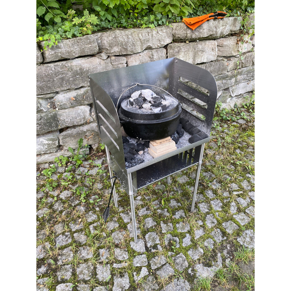 Gast Grill- und Feuertisch aus Edelstahl 49 x 35 cm