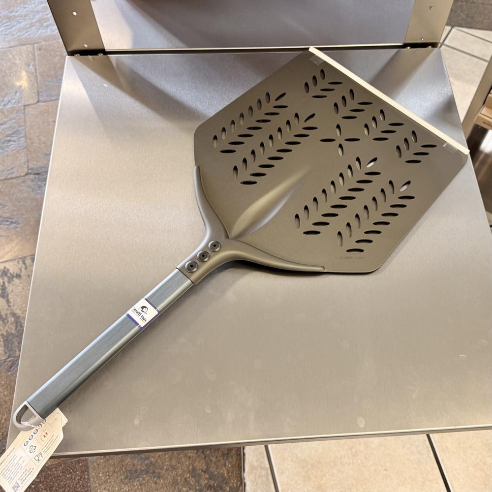 Cerutti Pizzaschaufel Ardesia quadra 60°, 33 x 33cm, Stiel 30cm