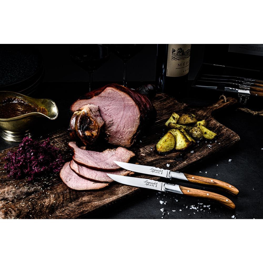 Laguiole Luxury, Steakmesser Set 6-teilig, olive wood