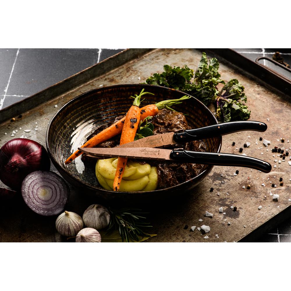 Laguiole Prestige Steakmesser mit Wellenschliff, 6 Stk., copper stonewash