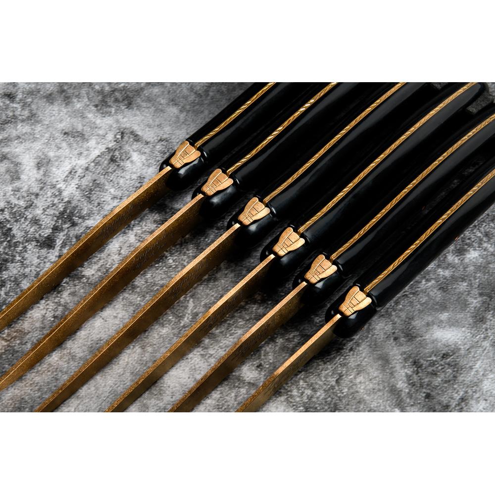 Laguiole Prestige Steakmesser mit Wellenschliff, 6 Stk., copper stonewash