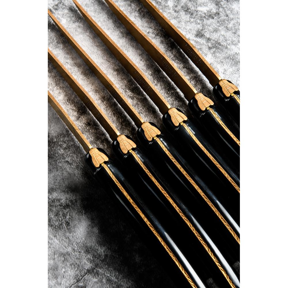 Laguiole Prestige Steakmesser mit Wellenschliff, 6 Stk., copper stonewash