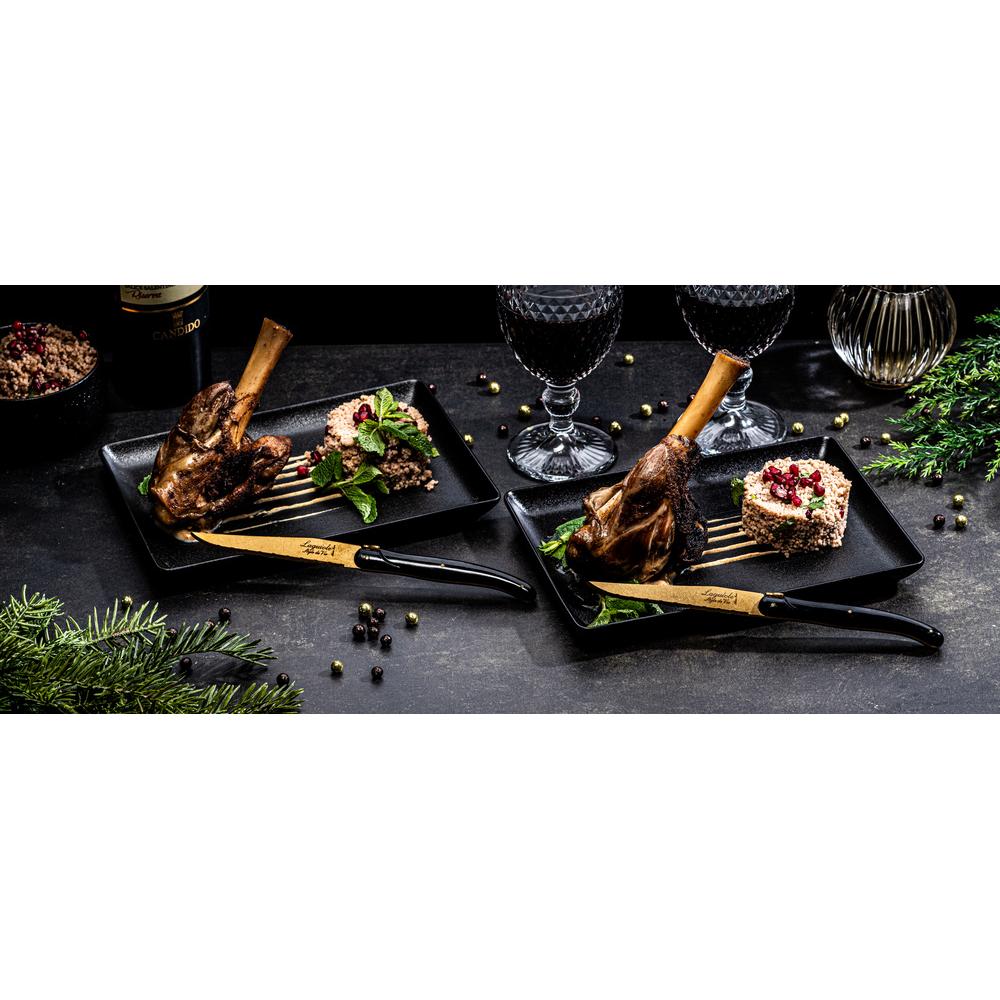 Laguiole Prestige Steakmesser mit Wellenschliff, 6 Stk., copper stonewash