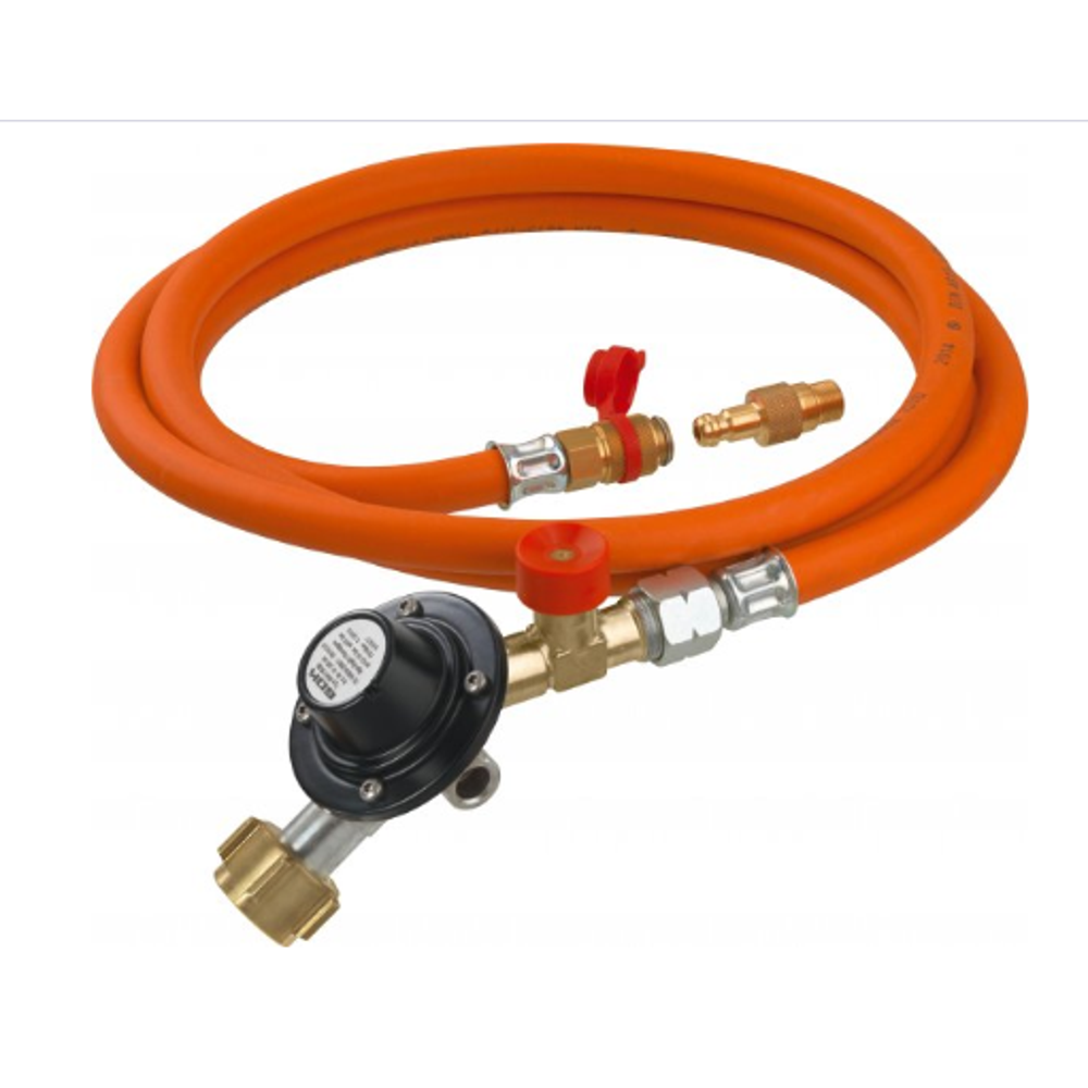 GOK Regler-Schlauchleitungs-Set für EU-Gas-Kartuschen-Geräte mit Anschraubgewinde